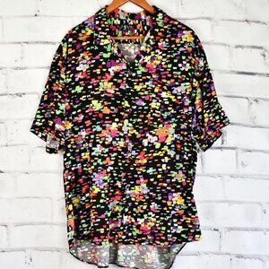 Vintage 80s 90s Jams World Streetwear Multicolor Allover Print Shirt